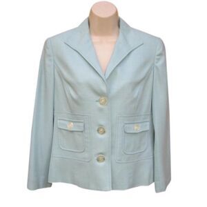 Carlisle Blue Green Wool Silk Blazer Jacket